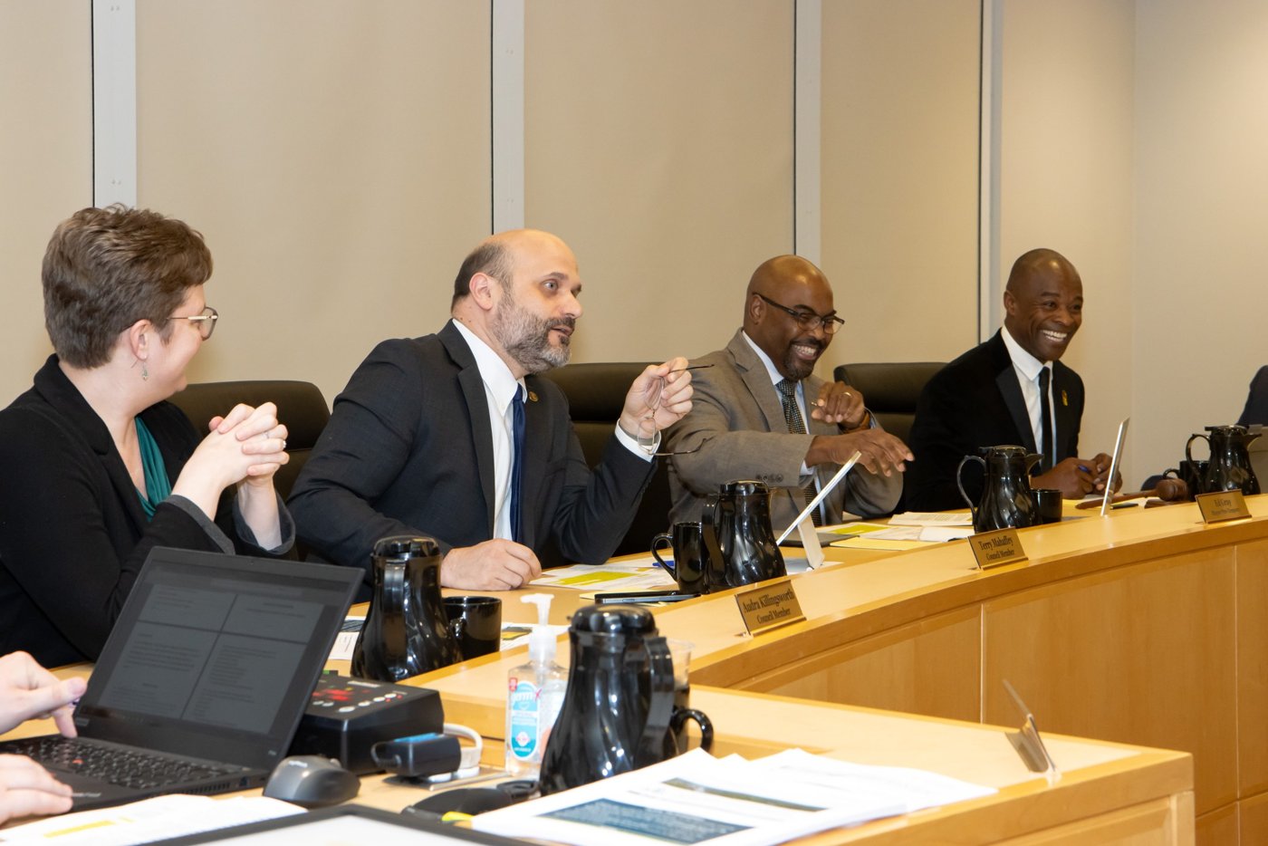 Apex Town Council members at the dais